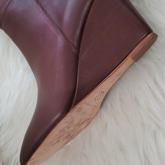 Loeffler Randall 6 brown wedge heel boots 6 tried on only - Picture 2 of 12
